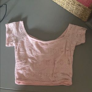 Light pink Hollister crop tee